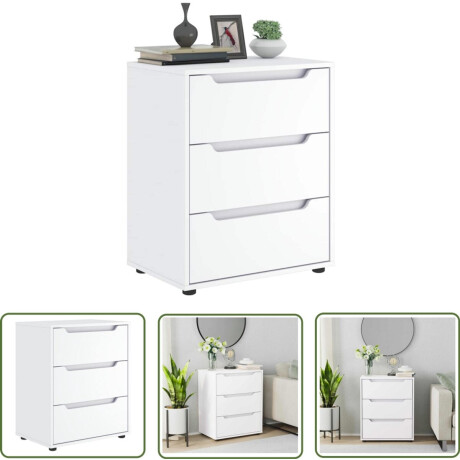 vidaXL Commode - Dressoir - Dressoir VISNES 60x40x73 cm bewerkt hout wit - Opbergruimte - Houten Dressoir - Wit Dressoir