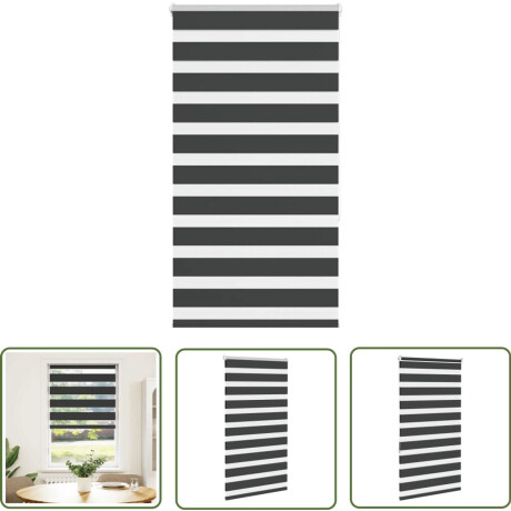 vidaXL Zonwering - Zebra Rolgordijnen - Zebra rolgordijn 90x150 cm stofbreedte 85,9 cm zwart - Privacy - Lichtregeling - Zwarte Gordijnen