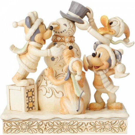 Disney beeldje - Traditions collectie - Frosty Friendship (White Woodland Mickey & Friends)
