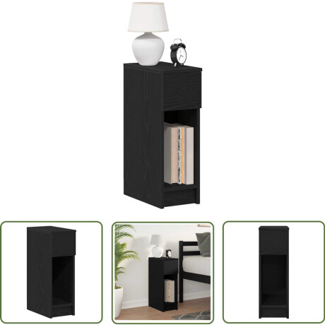 vidaXL Nachtkast - Nachtkastje - Nachtkastje met lade 20x36x60 cm zwart eikenkleurig - Commode - Slaapkamervloer - Houten Meubel