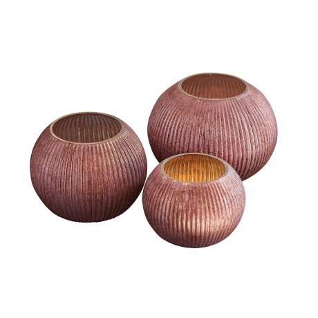 LOBERON Windlicht set van 3 Jalimeen paars