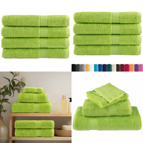 vidaXL Handdoeken SOLUND 4 st 600 g/m² 100x200 cm appelgroen - Handdoek - Handdoeken - Badhanddoek - Badlaken