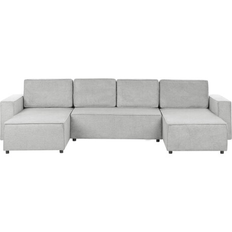 BELIANI VATNE - Hoekbank u-vorm - Lichtgrijs - Polyester