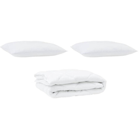 vidaXL - Dekbed - met - kussen - 3 - pcs - Wit - Microvezel
