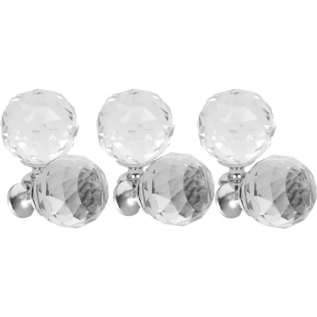 DOMINO CRYSTAL PALACE - Meubelknop Kristal - 40mm M6 - Set 6 stuks - K9 Glas - Kastknop - Wit/Chroom