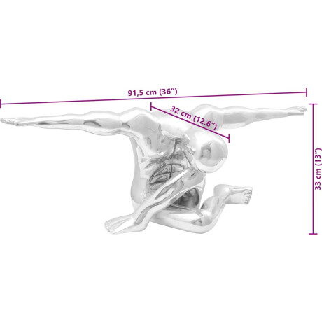 vidaXL - Sculptuur - Zilver - 91,5 - x - 32 - x - 33 - cm - Aluminium