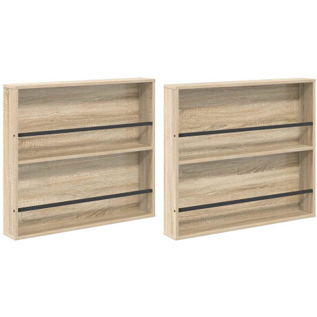 vidaXL - Tijdschriftenrek - 2 - pcs - Sonoma - Eik - 80 - x - 12 - x - 70 - cm - Bewerkt - hout