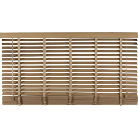 Houten Jaloezie Naturel - 160x130 cm (BxH) - Raamdecoratie - Lamelbreedte 50 mm - inc. Bedieningskoord en Draaistang - Eenvoudig op maat maken en monteren