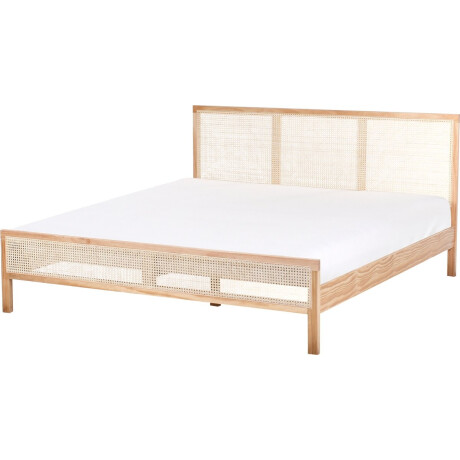 BELIANI SALERNAS - Tweepersoonsbed - Lichtbruin - 180 x 200 cm - Dennenhout