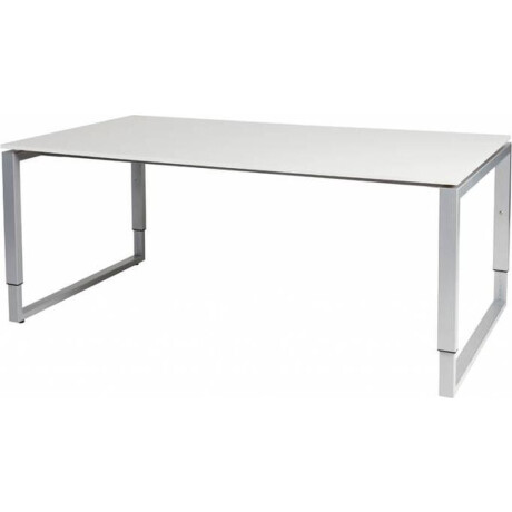 Vergadertafel - Verstelbaar - 180x100 wit - alu frame