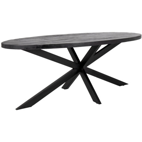 Giga Meubel Eettafel Mansour - Zwart Mangohout - 180x100x76cm