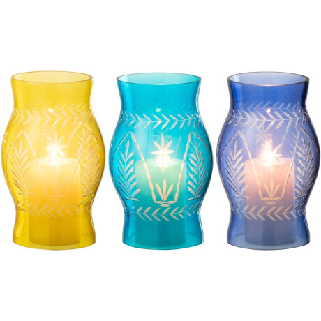 J-Line windlicht Tarifa - glas - mix - 3 stuks