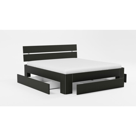B Bright Bed Fresh 500 met hoofdbord en 3 opbergladen - 160 x 210 cm - zwart