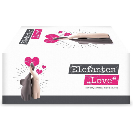 Verliefde olifanten, 2-delige set beeldjes, hoogte 25,5 cm