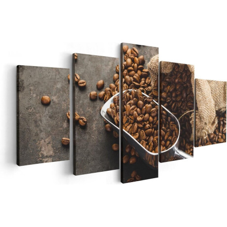 Artaza Canvas Schilderij Vijfluik Zak Koffiebonen - 100x50 - Foto Op Canvas - Canvas Print