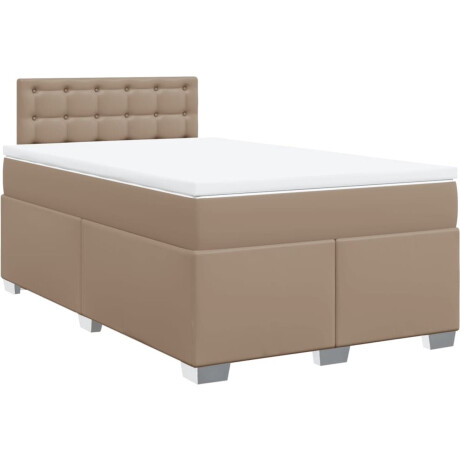 vidaXL - Boxspring - met - matras - kunstleer - cappuccinokleurig - 120x200 - cm