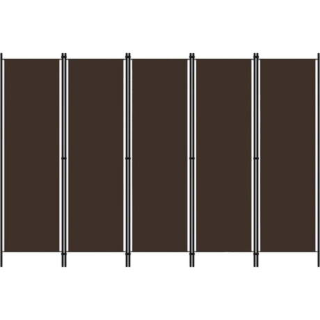 vidaXL - Kamerscherm - met - 5 - panelen - 250x180 - cm - bruin
