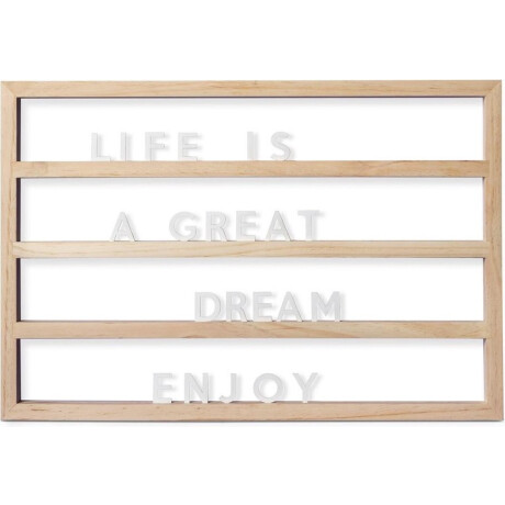 Balvi Letterbord Nature 40 X 60 Cm Hout Naturel/wit 80/delig