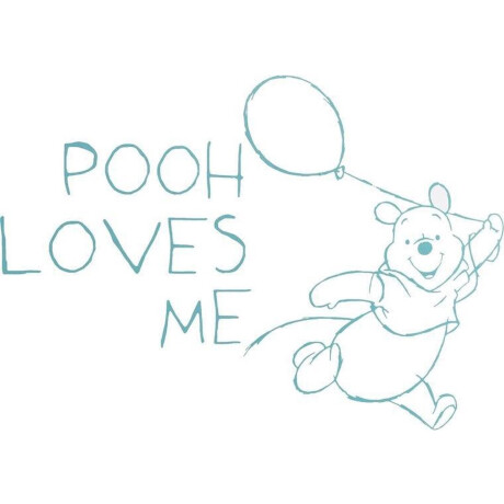 Anel Muursticker middel - Wishing Pooh Wit/Grijs