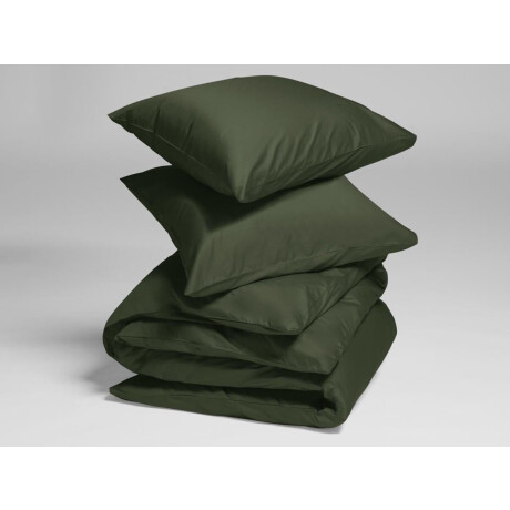 Yumeko dekbedovertrek katoensatijn dark olive 260x220 + 2/60x70 - Bio, eco & fairtrade
