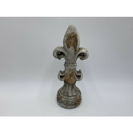Ornament Franse lelie beton grijs 28 x 9 cm decoratie beeld | 785821 | Home Sweet Home | Stoer & Sober Woonstijl