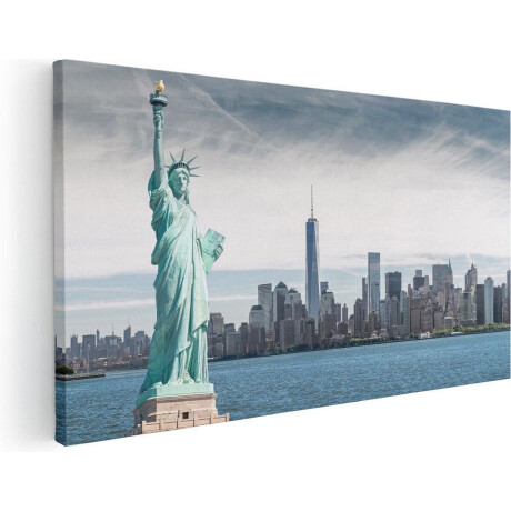 Artaza Canvas Schilderij Vrijheidsbeeld In New York  - 60x30 - Foto Op Canvas - Canvas Print