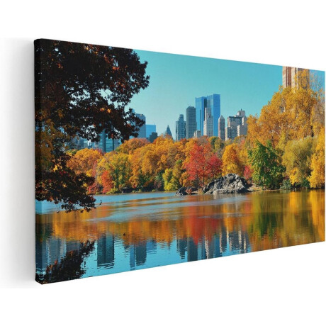 Artaza Canvas Schilderij Central Park In New York Tijdens De Herfst - 100x50 - Groot - Foto Op Canvas - Canvas Print