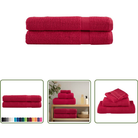 vidaXL Saunadouche - Saunahanddoeken - Saunadoeken SOLUND 2 st 600 g/m² 80x200 cm rood - Wellness - Sauna Accessoires - Katoen Handdoek