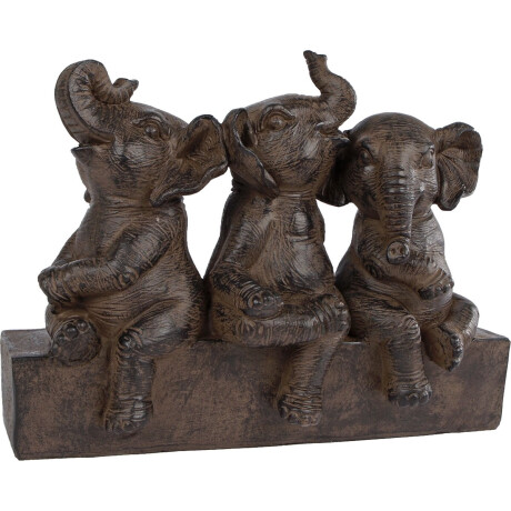 Gifts Amsterdam Sculptuur Three Elephants 25x11x18.5cm polysteen bruin