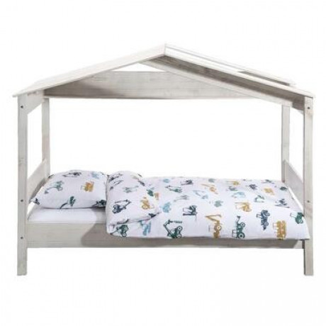 Bed Puck - Geborsteld Grenen - rustiek wit - 90x200 cm - Leen Bakker