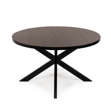 Stalux Ronde eettafel 'Daan' 120cm, kleur zwart / bruin hout