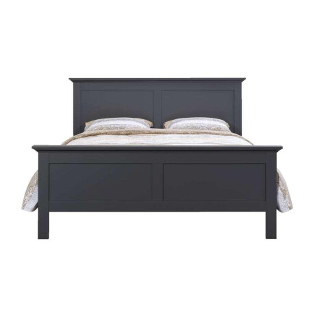 Leen Bakker - Bed Amber - Antraciet - 140x200 Cm - Spaanplaat - Grijs