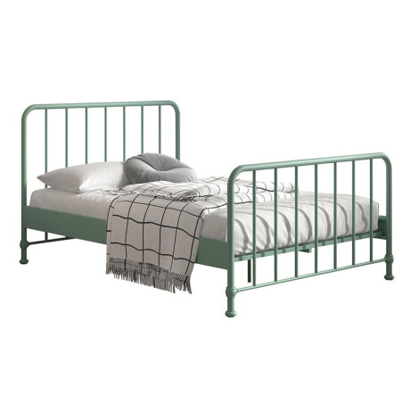 Leen Bakker - Vipack Bed Bronxx - Olijf - 140x200 Cm - Metaal - Groen - 208x146.5x110 Cm