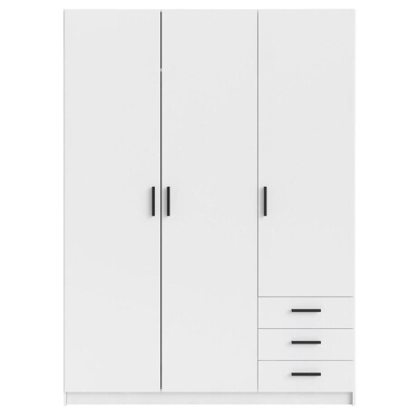 Leen Bakker - Kledingkast Sprint 3-deurs - 200x147x50 Cm - Spaanplaat - Wit