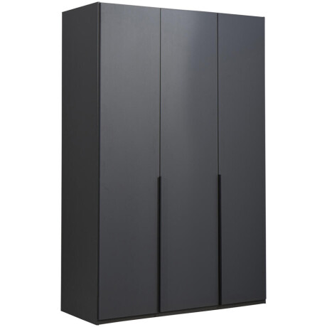 25% korting - Leen Bakker - Kledingkast Milaan 3-deurs- Grafiet - 208x135x58 Cm - Spaanplaat - Grijs#Zwart