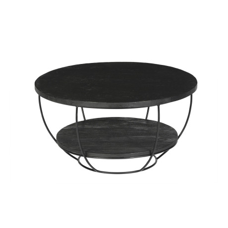 Livingfurn Salontafel 'Norris' Mangohout en staal, 85cm