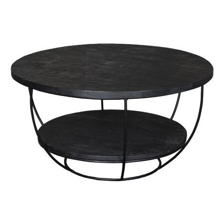 Livingfurn Salontafel 'Norris' Mangohout en staal, 65cm