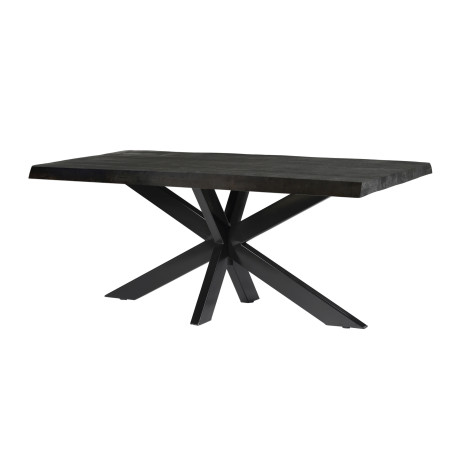 Livingfurn Eettafel 'Norris Spider' Mangohout en staal, 200 x 100cm