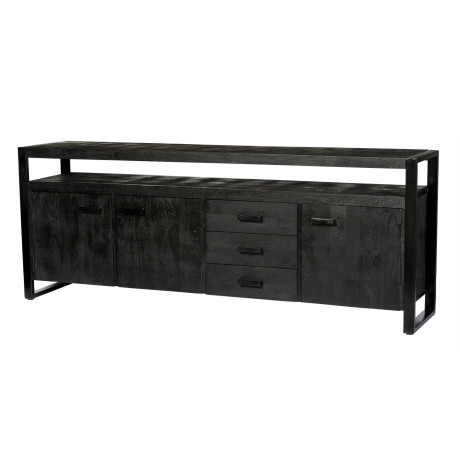 Livingfurn Dressoir 'Norris' Mangohout en staal, 210 cm