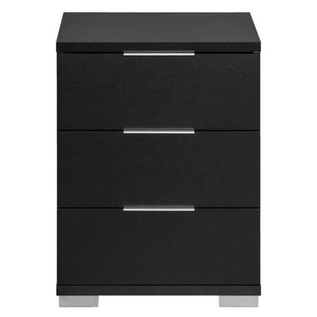 Leen Bakker - Nachtkastje Valencia - 3 Lades - Spaanplaat - Zwart - 42x46x61 Cm