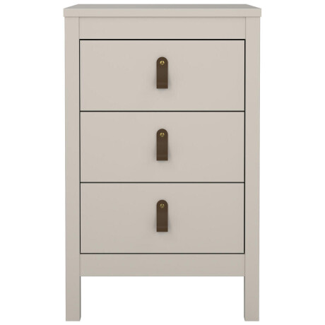 2e Halve Prijs Leen Bakker - Nachtkastje Madeira - 3 Lades - Greige - Spaanplaat - Grijs#Beige - 43.8x70.1x38.4 Cm