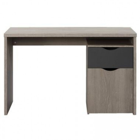 Bureau Tempo - grijs eikenkleur/antraciet - 76x120x55 cm - Leen Bakker