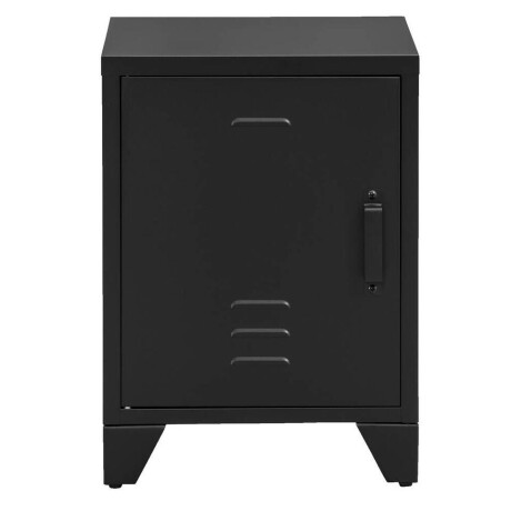 Leen Bakker - Nachtkastje Mick - Antraciet - 55x40x40 Cm - Metaal - Grijs