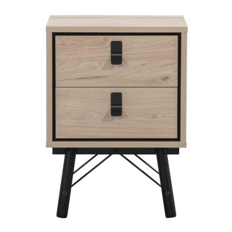 2e Halve Prijs Leen Bakker - Nachtkastje Kansas - Eikenkleur - 60x44x40 Cm - Spaanplaat - Bruin - 43.3x59.6x40.1 Cm