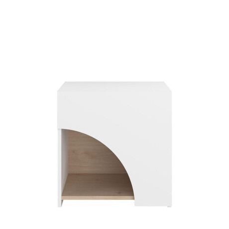 Leen Bakker - Nachtkastje Milou - /eiken - Spaanplaat - Wit - 34.3x46.8x47.5 Cm