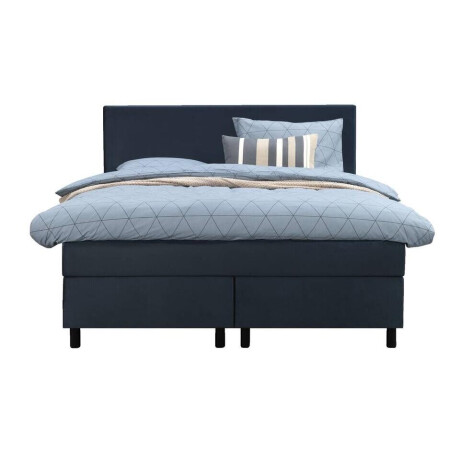 Leen Bakker - Boxspring Liv Egaal - 140x200 Cm - Ronde Poot - Stof/Velvet - Blauw