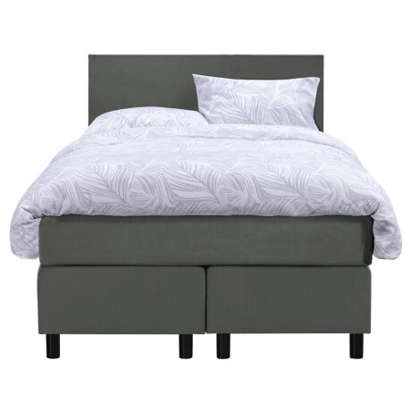 Leen Bakker - Boxspring Liv Egaal - 120x200 Cm - Ronde Poot - Stof/Velvet - Grijs
