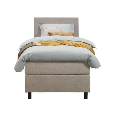 Leen Bakker - Boxspring Liv Egaal - 90x200 Cm - Ronde Poot - Stof - Beige