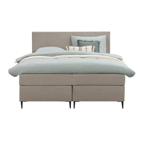 Leen Bakker - Boxspring Liv Egaal - 140x200 Cm - Slanke Poot - Stof - Beige