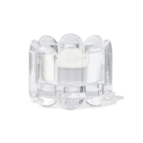 HEMA HEMA Theelichthouder Glas XS Ribbel Transparant (transparant)